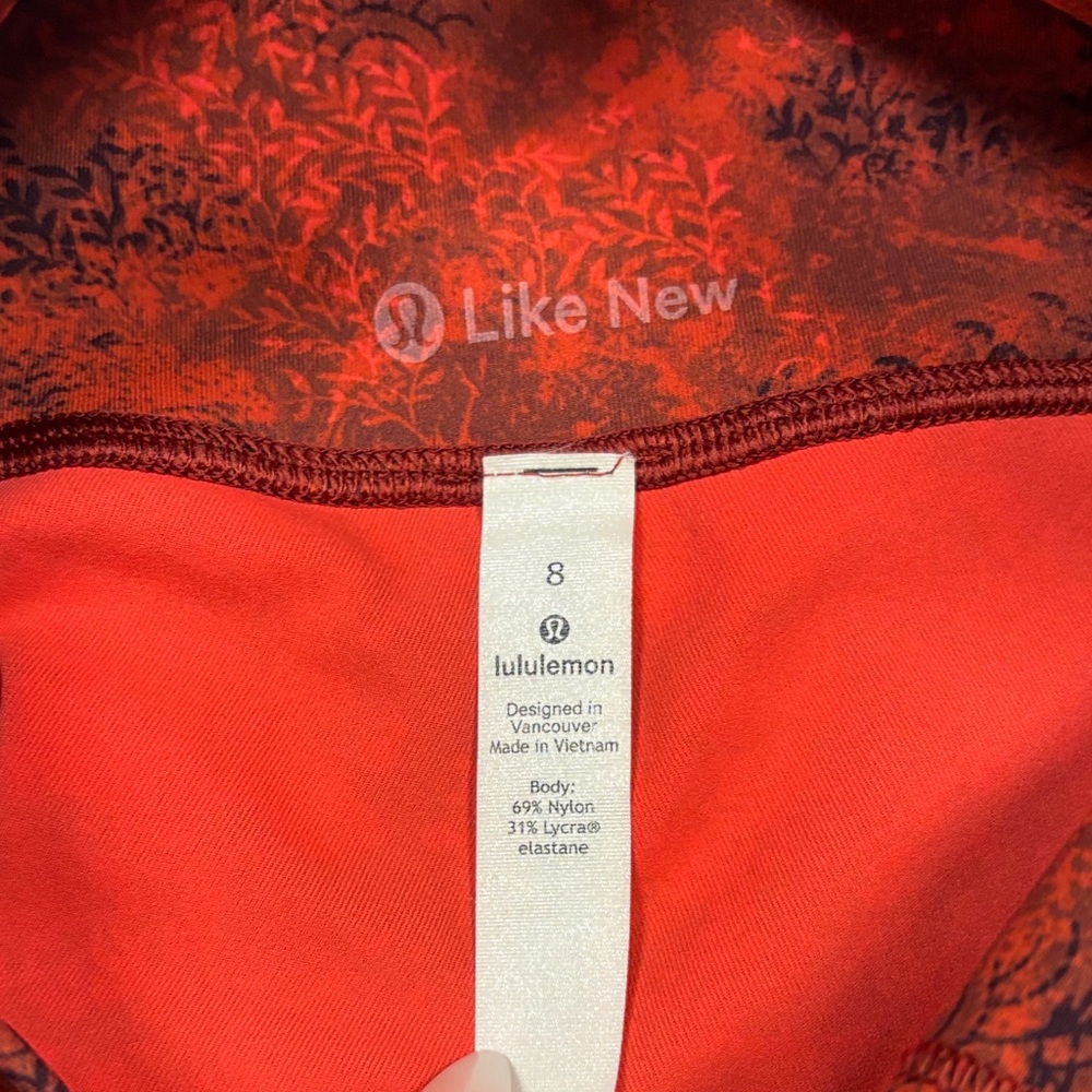 Lululemon Align Red/Black Patterned Leggings Size… - image 3